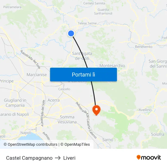 Castel Campagnano to Liveri map