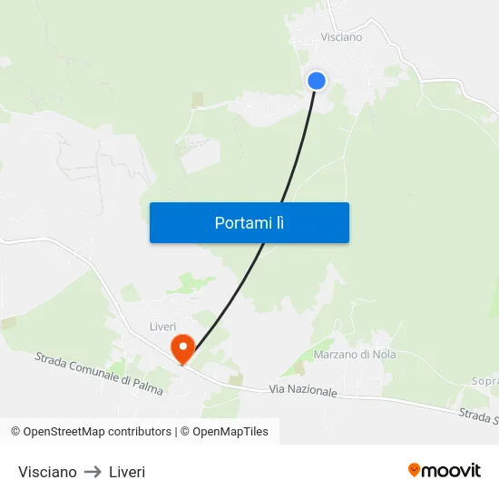 Visciano to Liveri map