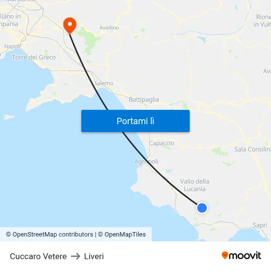 Cuccaro Vetere to Liveri map