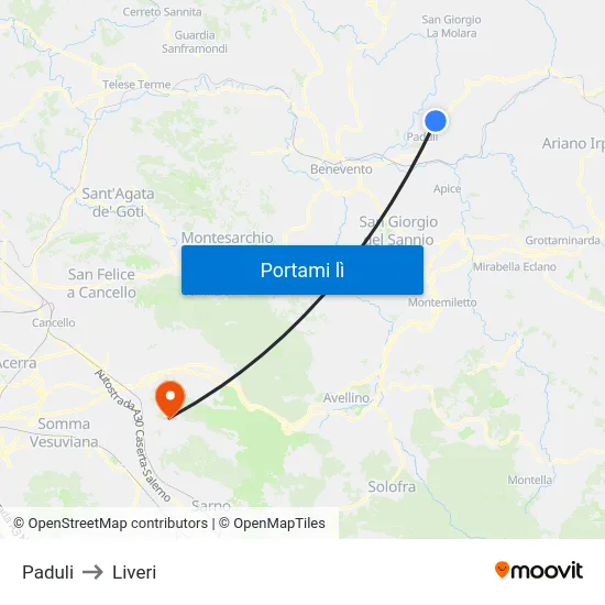 Paduli to Liveri map