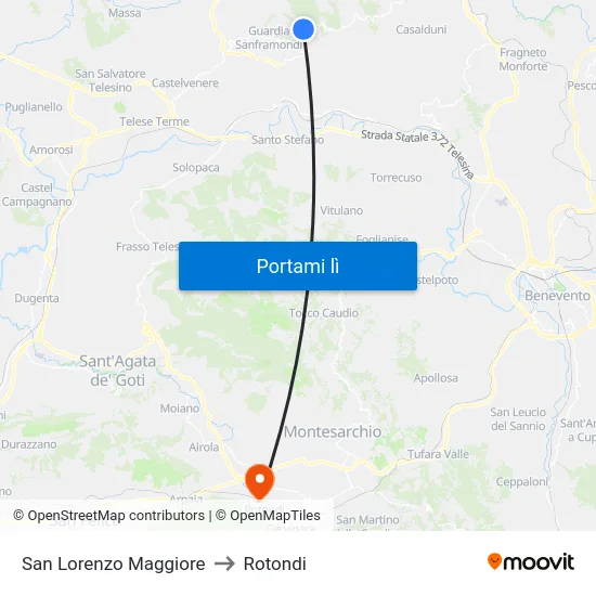 San Lorenzo Maggiore to Rotondi map