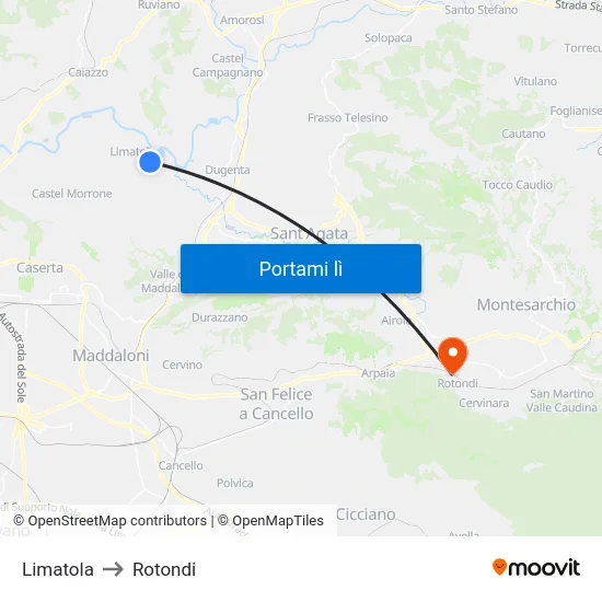 Limatola to Rotondi map