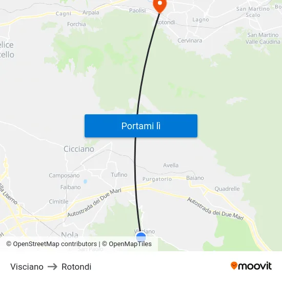 Visciano to Rotondi map