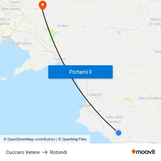 Cuccaro Vetere to Rotondi map
