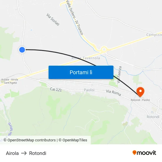 Airola to Rotondi map
