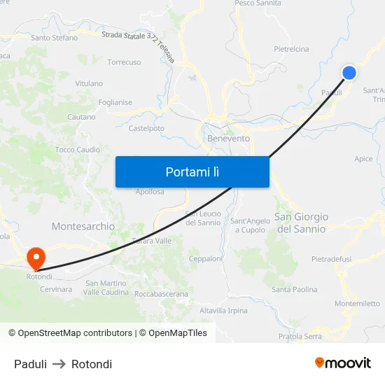 Paduli to Rotondi map