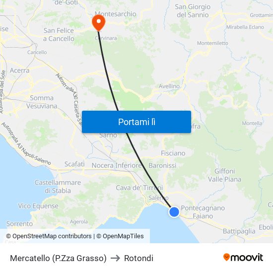 Mercatello (P.Zza Grasso) to Rotondi map
