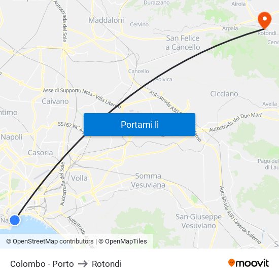 Colombo - Porto to Rotondi map