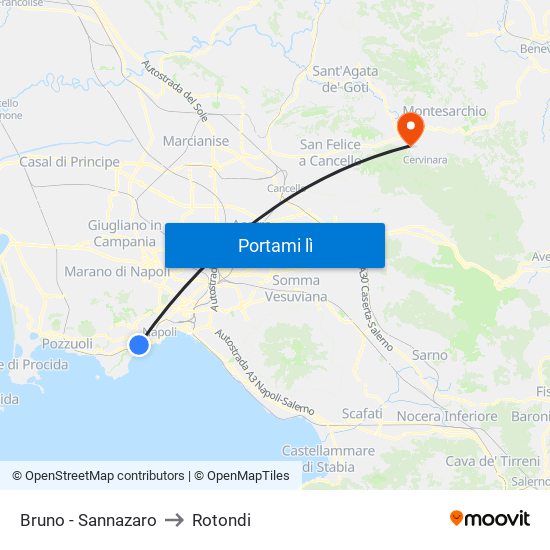 Bruno - Sannazaro to Rotondi map