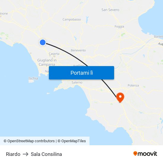 Riardo to Sala Consilina map