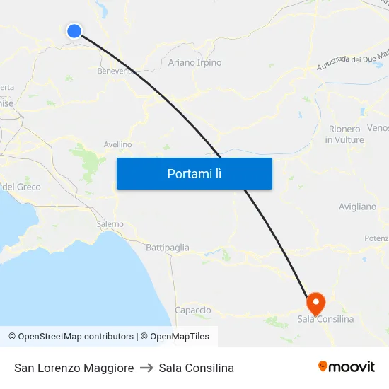 San Lorenzo Maggiore to Sala Consilina map