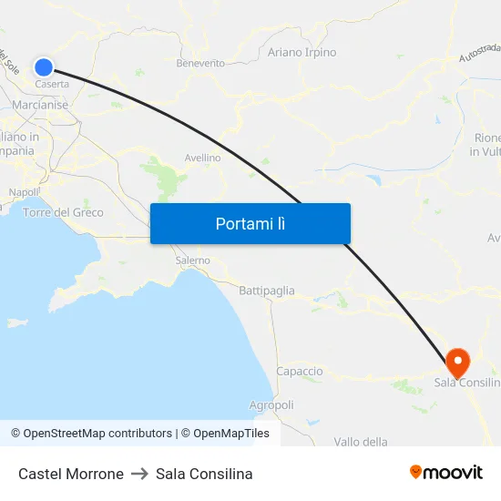 Castel Morrone to Sala Consilina map