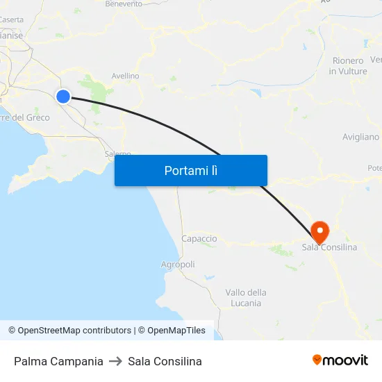 Palma Campania to Sala Consilina map