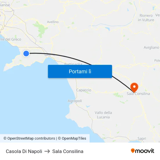 Casola Di Napoli to Sala Consilina map