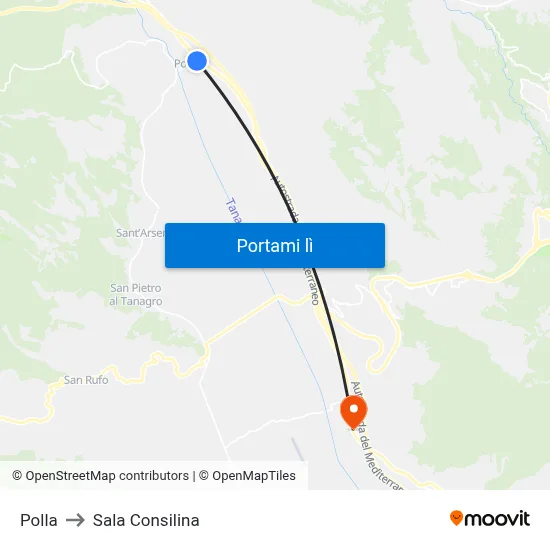 Polla to Sala Consilina map