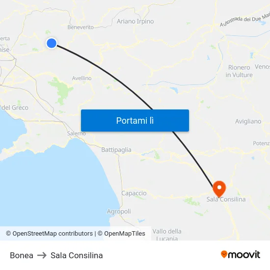 Bonea to Sala Consilina map