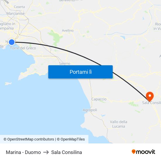 Marina - Duomo to Sala Consilina map