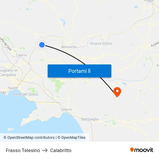 Frasso Telesino to Calabritto map