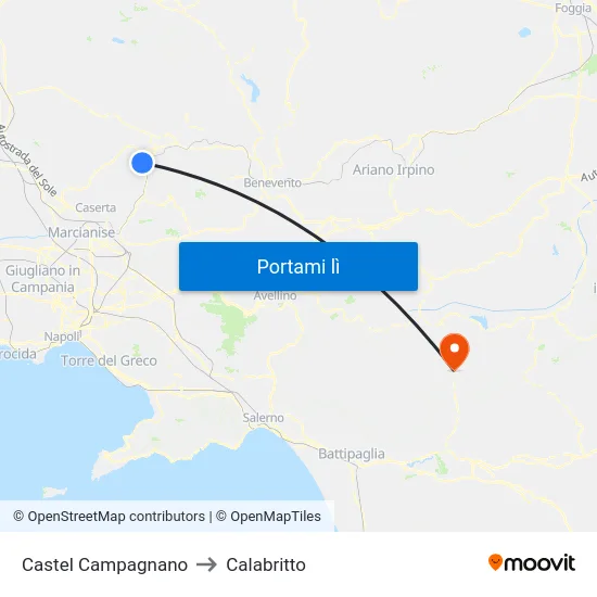Castel Campagnano to Calabritto map