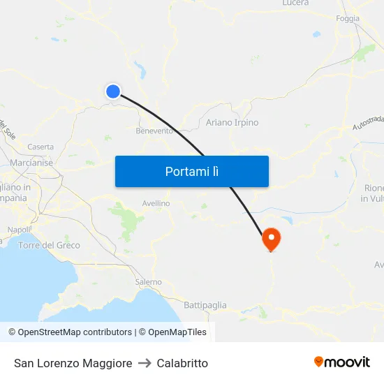 San Lorenzo Maggiore to Calabritto map