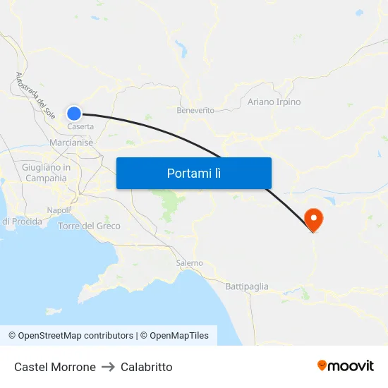 Castel Morrone to Calabritto map