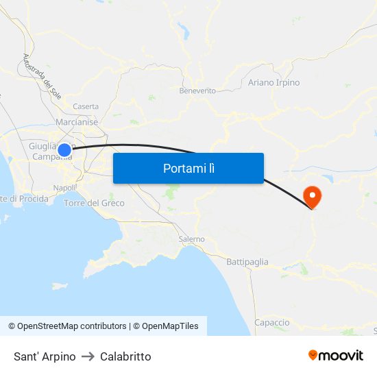 Sant' Arpino to Calabritto map