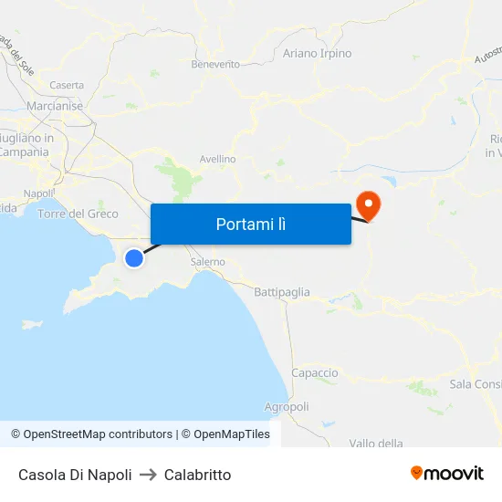 Casola Di Napoli to Calabritto map