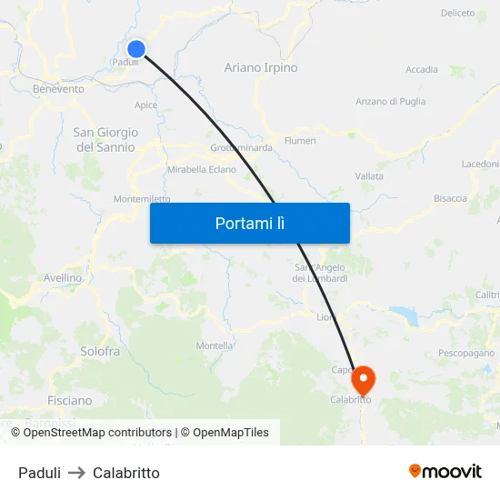 Paduli to Calabritto map