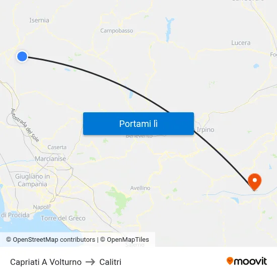 Capriati A Volturno to Calitri map