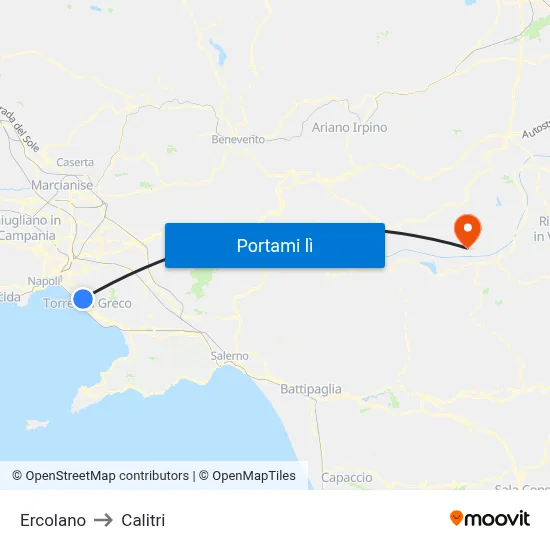Ercolano to Calitri map