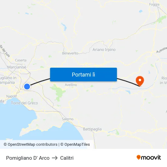 Pomigliano D' Arco to Calitri map