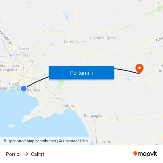 Portici to Calitri map