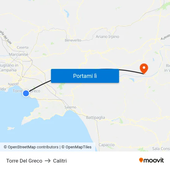 Torre Del Greco to Calitri map