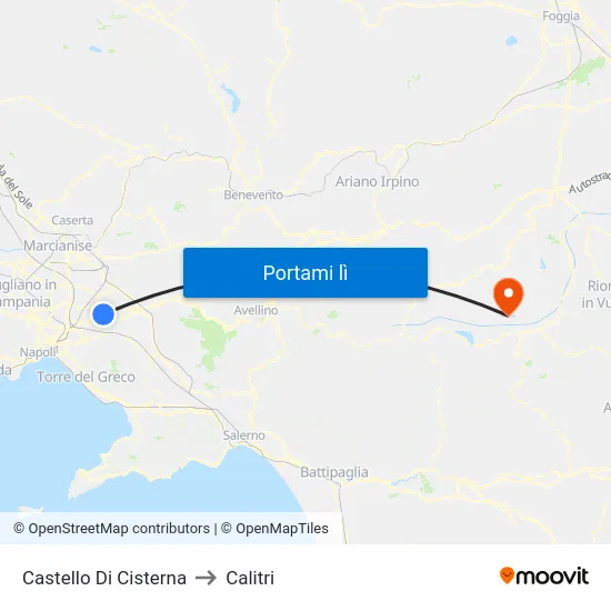 Castello Di Cisterna to Calitri map
