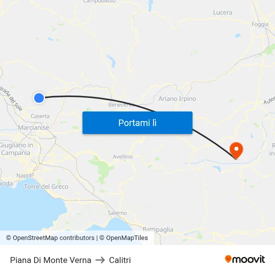 Piana Di Monte Verna to Calitri map
