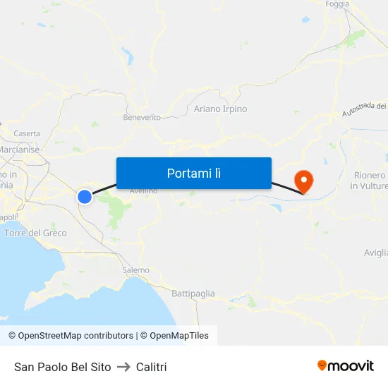 San Paolo Bel Sito to Calitri map
