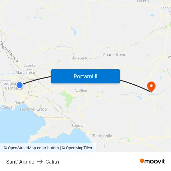 Sant' Arpino to Calitri map