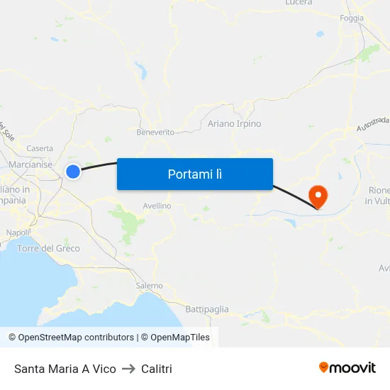 Santa Maria A Vico to Calitri map