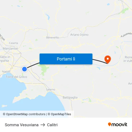 Somma Vesuviana to Calitri map