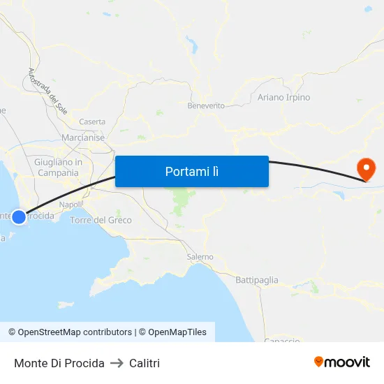 Monte Di Procida to Calitri map