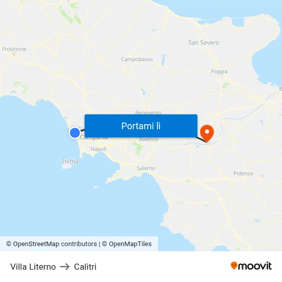 Villa Literno to Calitri map
