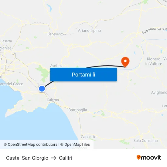 Castel San Giorgio to Calitri map