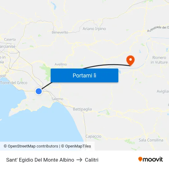 Sant' Egidio Del Monte Albino to Calitri map