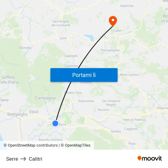 Serre to Calitri map