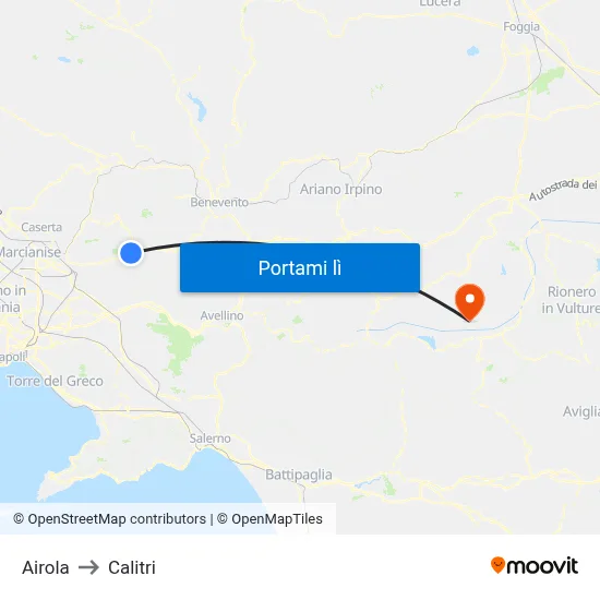 Airola to Calitri map