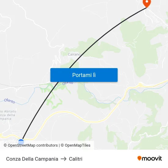 Conza Della Campania to Calitri map
