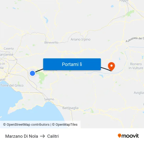 Marzano Di Nola to Calitri map