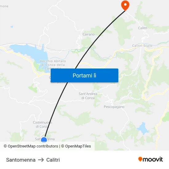 Santomenna to Calitri map