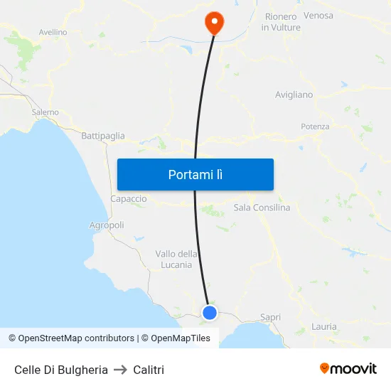 Celle Di Bulgheria to Calitri map