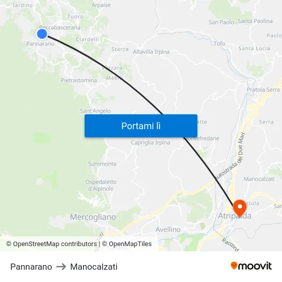 Pannarano to Manocalzati map